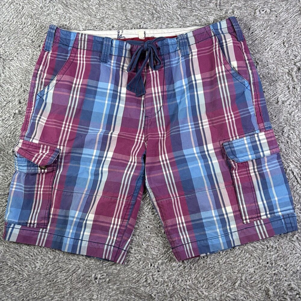 Boden Cargo Shorts Mens 42 Multicolor Plaid Heavyweight Y2K Retro Skater Grunge